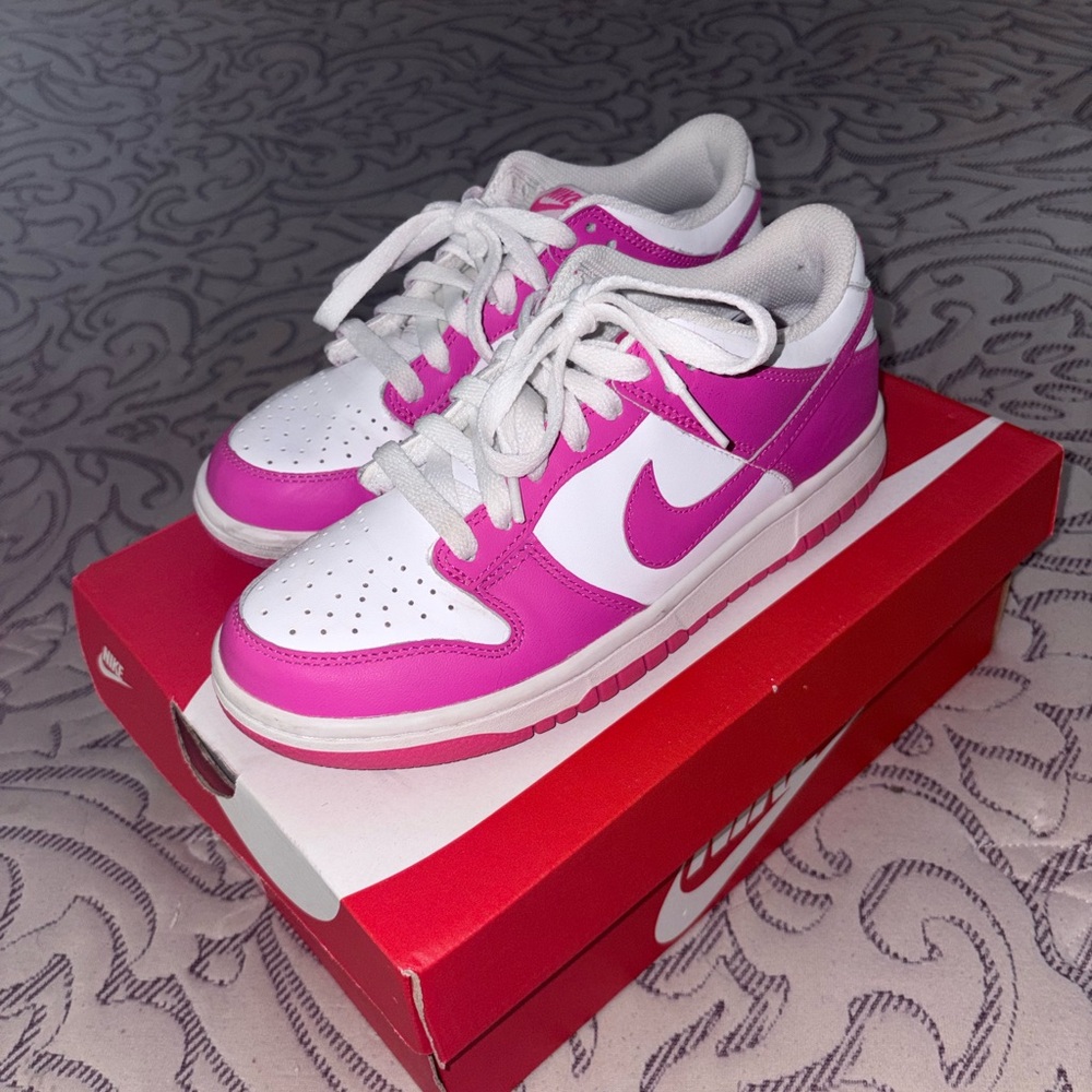 Nike Pink and White Dunks